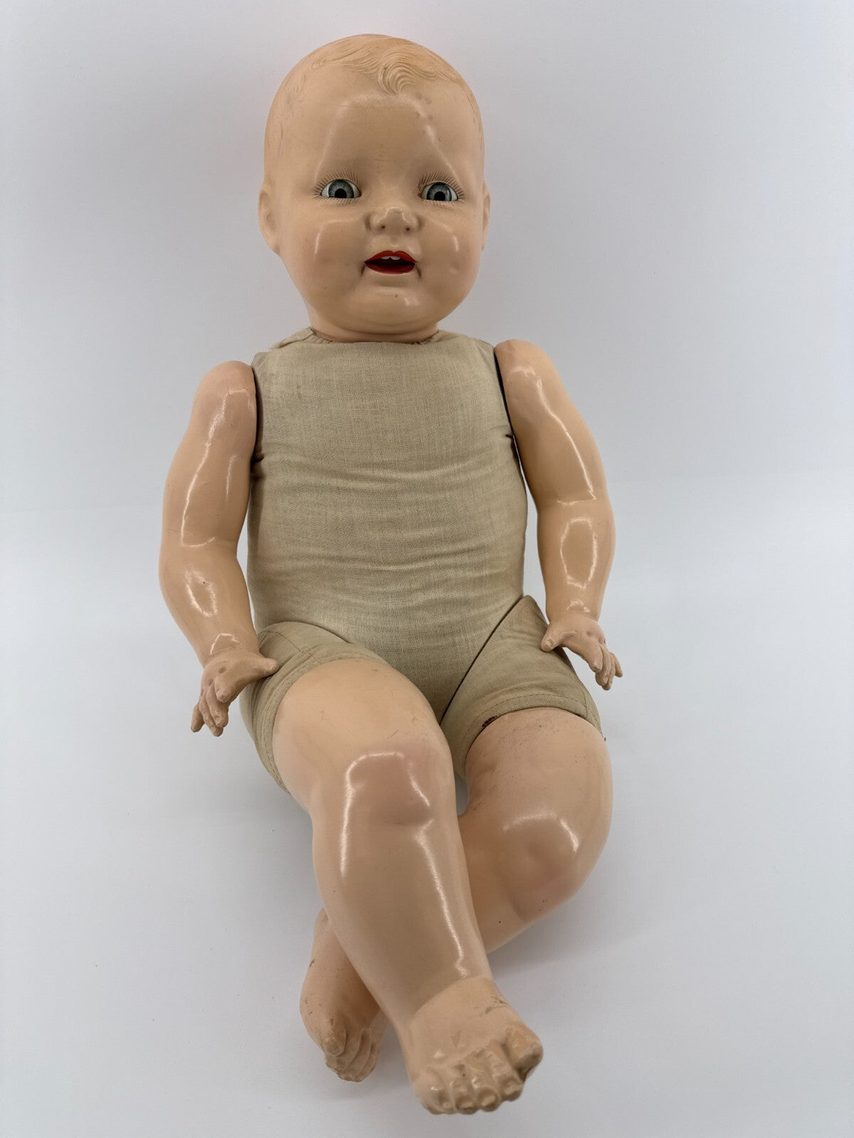 Antique 1920s EIH Co Horsman Baby Dimples Doll 20” Tin Eyes Comp Body READ