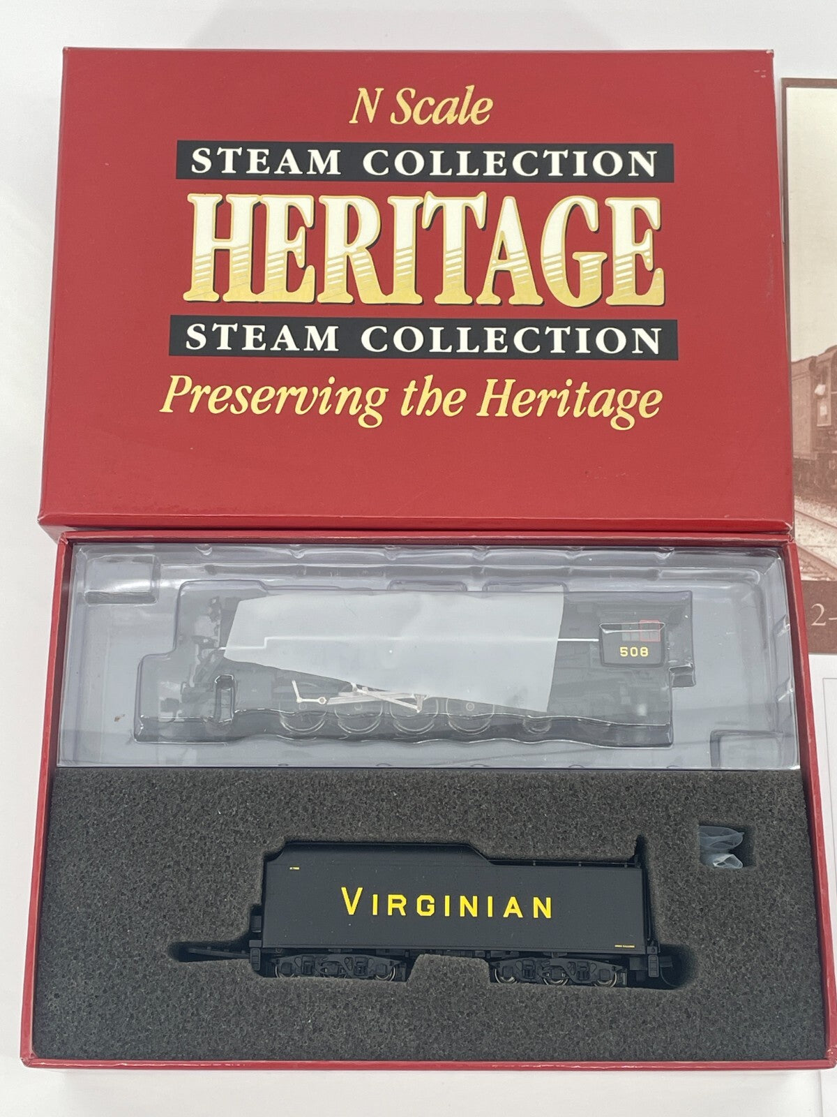 Walthers N Scale 2-8-4 Berkshire Steam Locomotive #508 Virginian w/COA