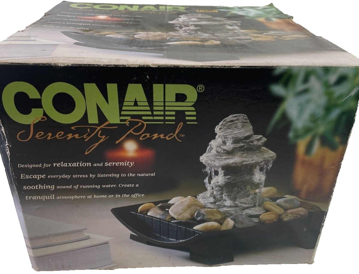 💧 Conair Serenity Pond Tabletop Fountain – Relaxing Waterfall w/ Stones & Pump!