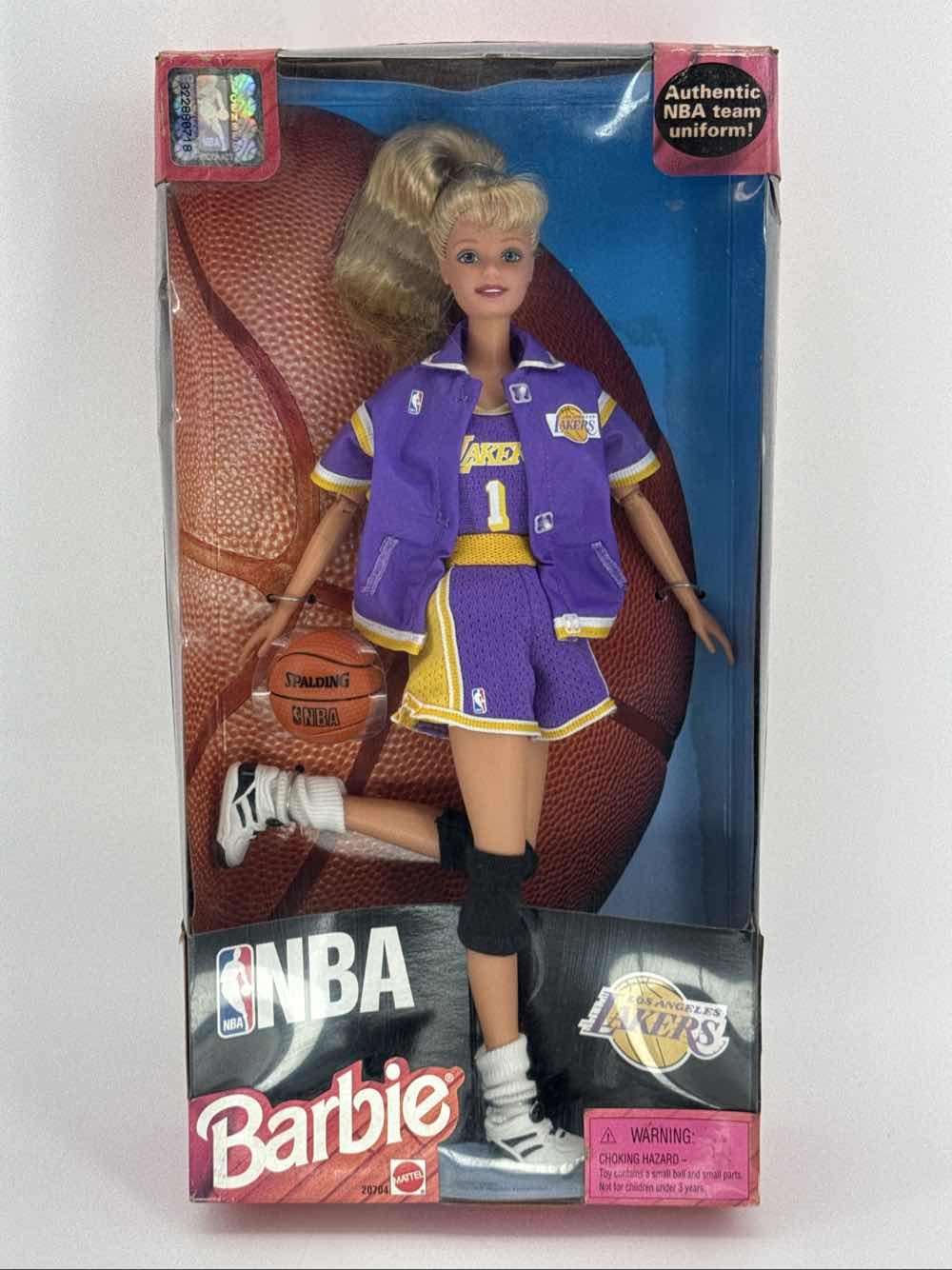 1998 Barbie NBA Los Angeles Lakers Doll Mattel #20704 Blonde Authentic Uniform
