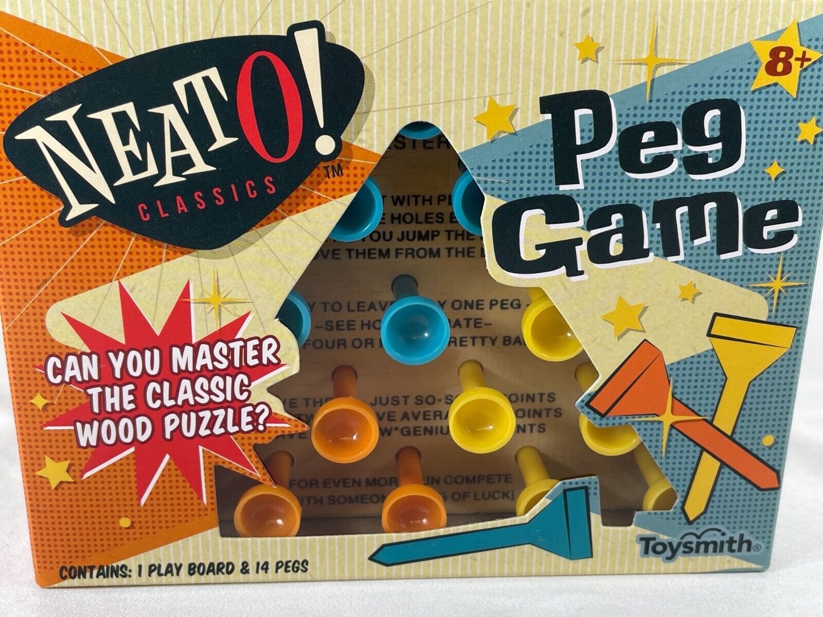 Neato Classics Wooden Peg Game Puzzle Brain Teaser Family Travel Toy Gift