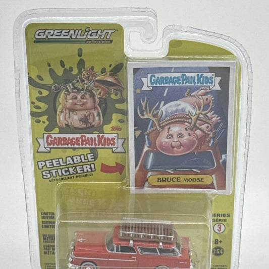 Greenlight Garbage Pail Kids 1955 Chevy Nomad Bruce Moose 1:64 Diecast