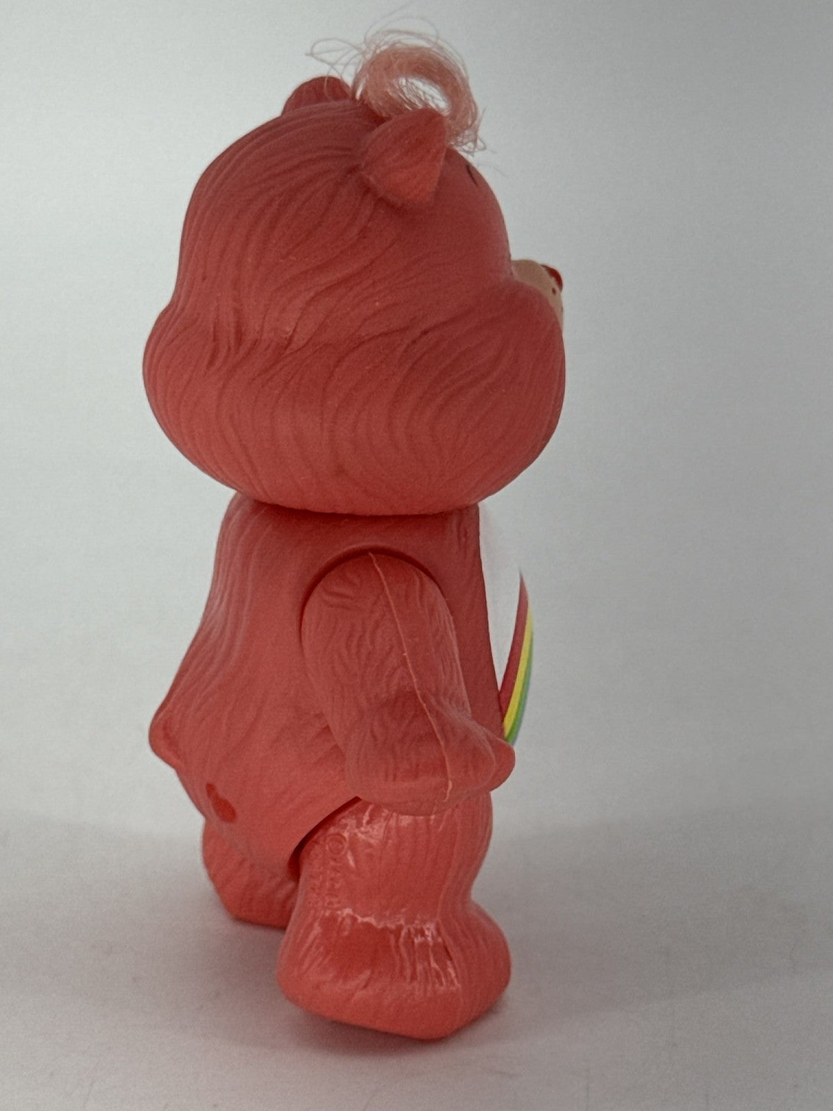 1983 Kenner Care Bears Cheer Bear Poseable PVC Figure Pink Rainbow 3.5