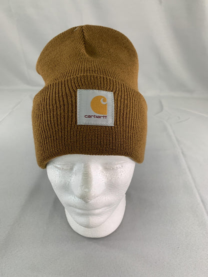 Carhartt Hat Beanie Fitted Mens One Size Brown Knit Cuffed Workwear Winter
