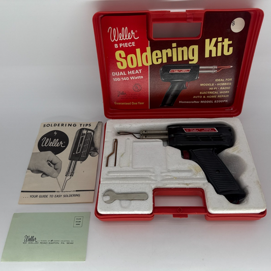 Weller 8200PK Soldering Gun Kit 100/140W Dual Heat Vintage w Case Tips