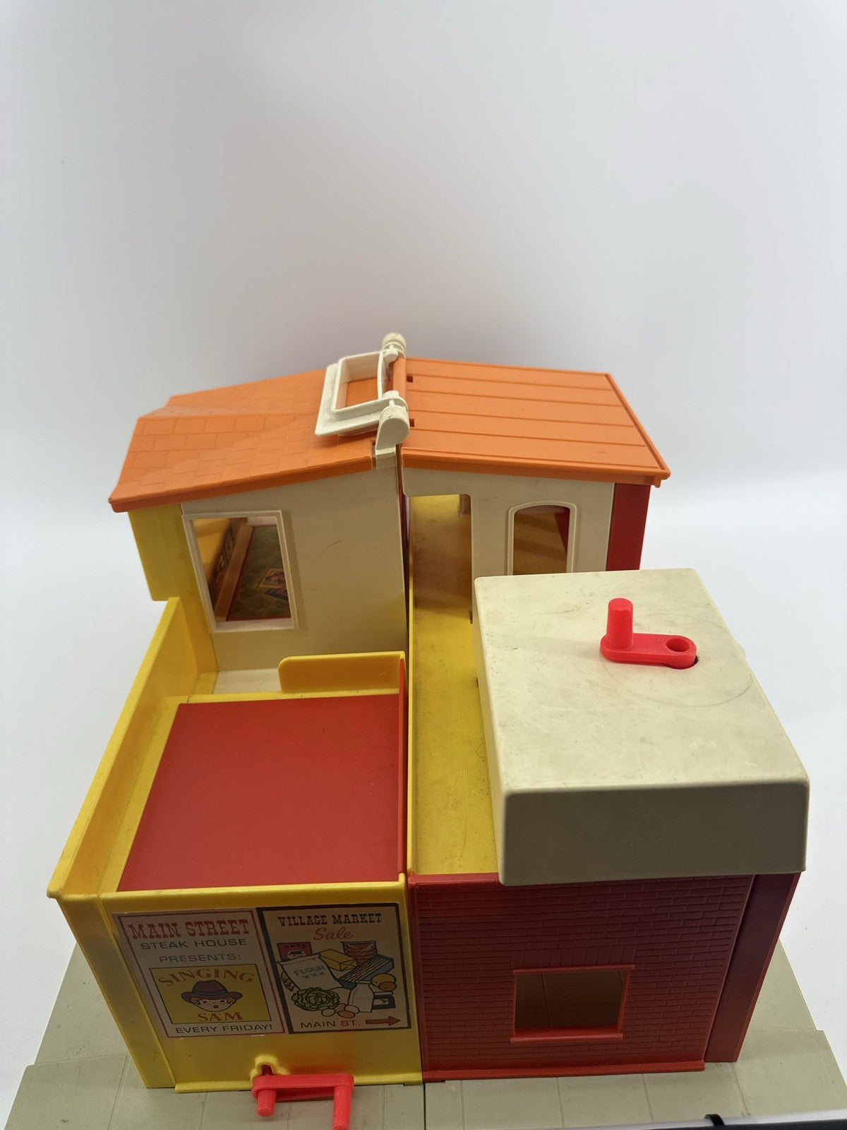1973 Fisher Price Little People Village Fire House Post Office