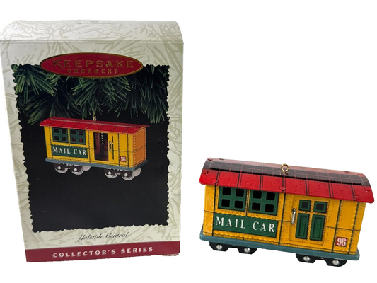 Hallmark Keepsake 1996 Yuletide Central Mail Car Train Ornament #05011