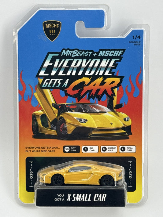 Mr Beast MSCHF Everyone Gets A Car X-Small Toy Yellow Lambo Diecast 1/64