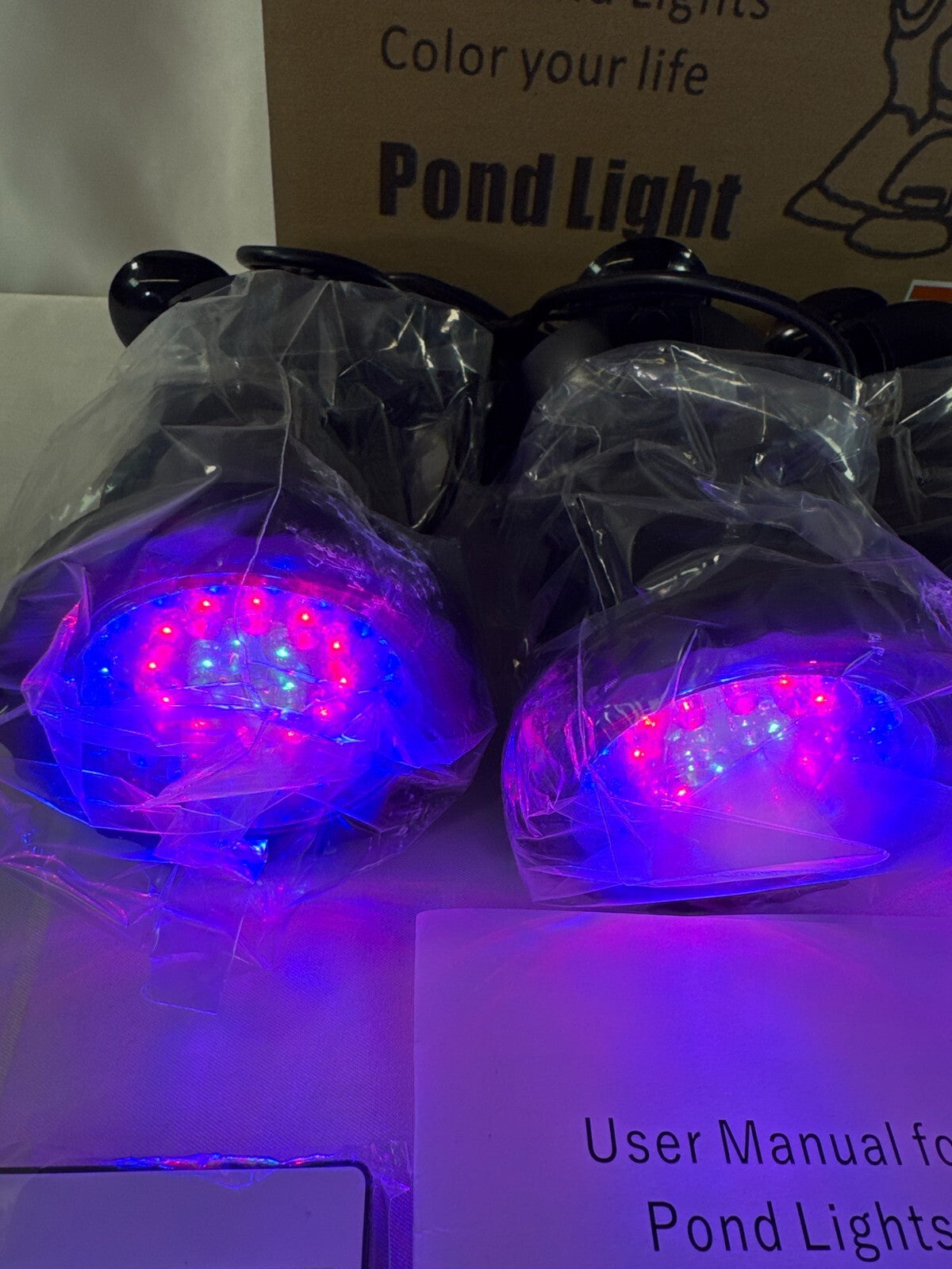 SHOYO RGB LED Pond Lights Waterproof IP68 Remote 16 Color Underwater 4-Pack