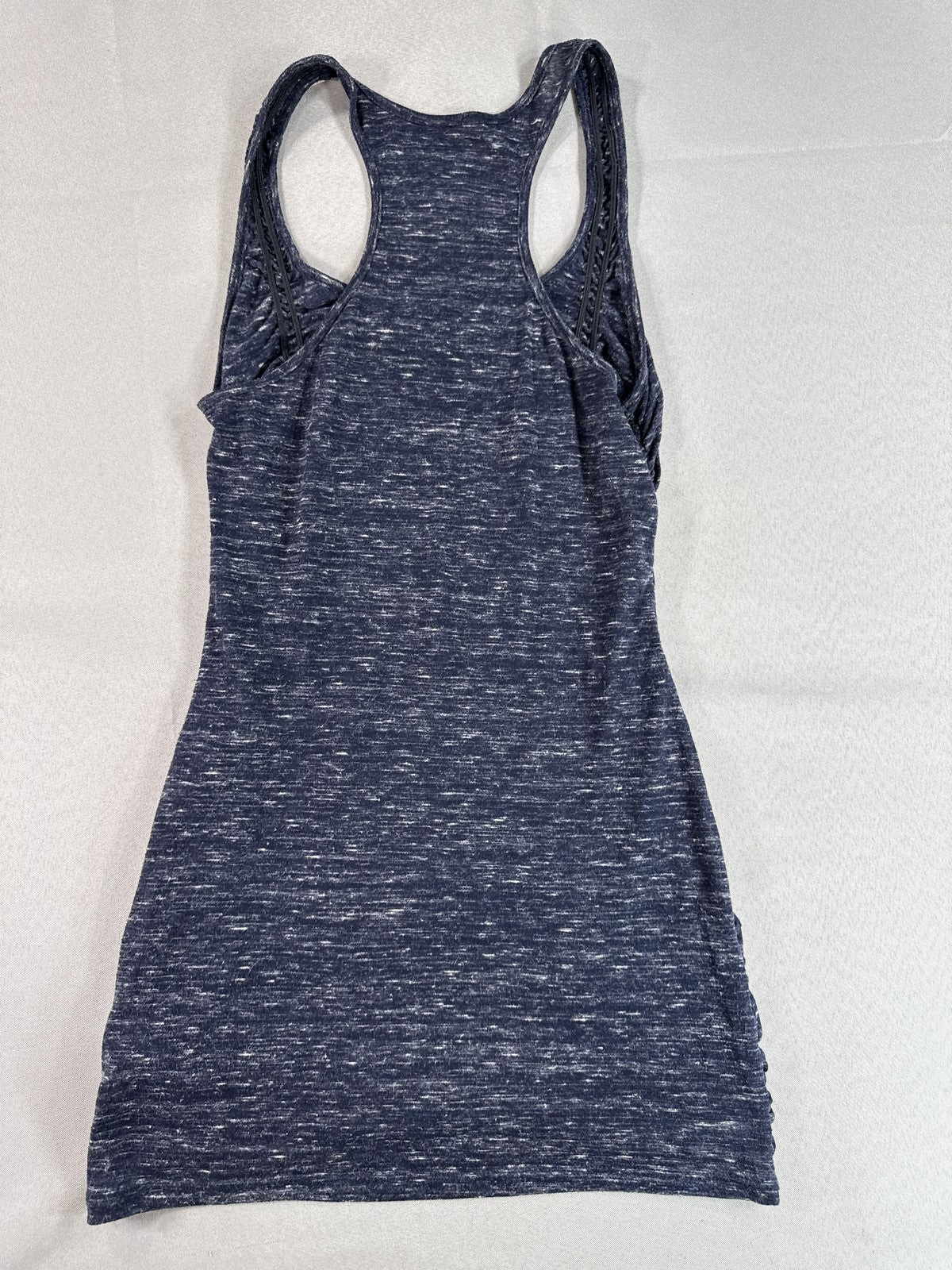 Wendy Bellissimo Racerback Ruched Dress S Womens S/P/CH Blue Polyester Blend