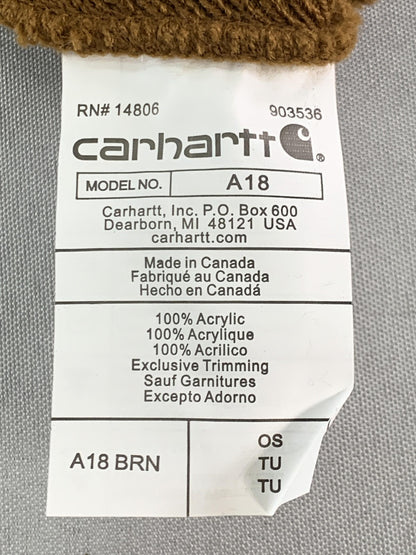 Carhartt Hat Beanie Fitted Mens One Size Brown Knit Cuffed Workwear Winter