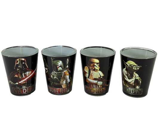 Star Wars Stormtrooper Shot Glass Set – Metallic Gold Design – 2oz (Set of 4)