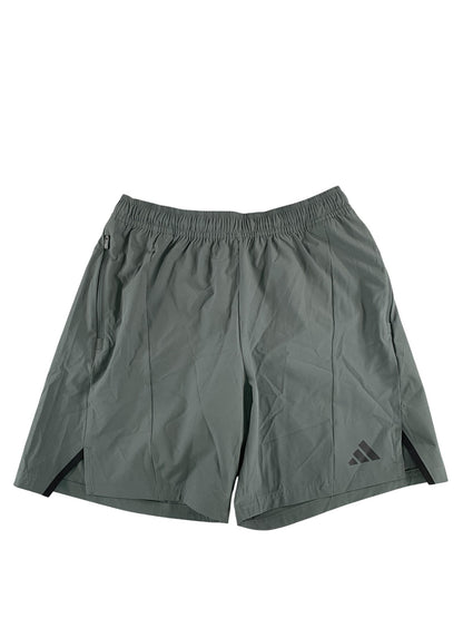 Adidas Shorts Mens Medium Gray Designed for Training AEROREADY Zip Pocket Gym