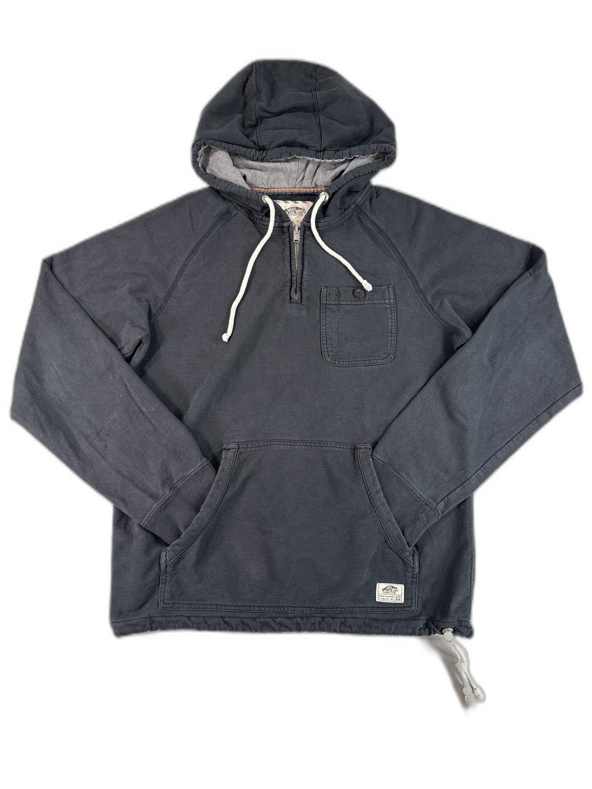 VANS Off Wall Black Pullover Hoodie S Cotton Blend Regular Fit Long Sleeve