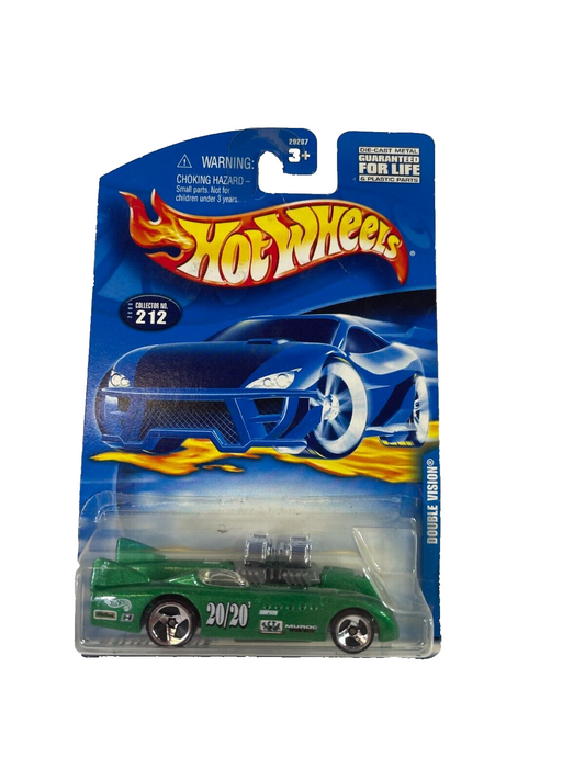 Hot Wheels Double Vision Green Racing Car #20/20 Collector #212 Diecast