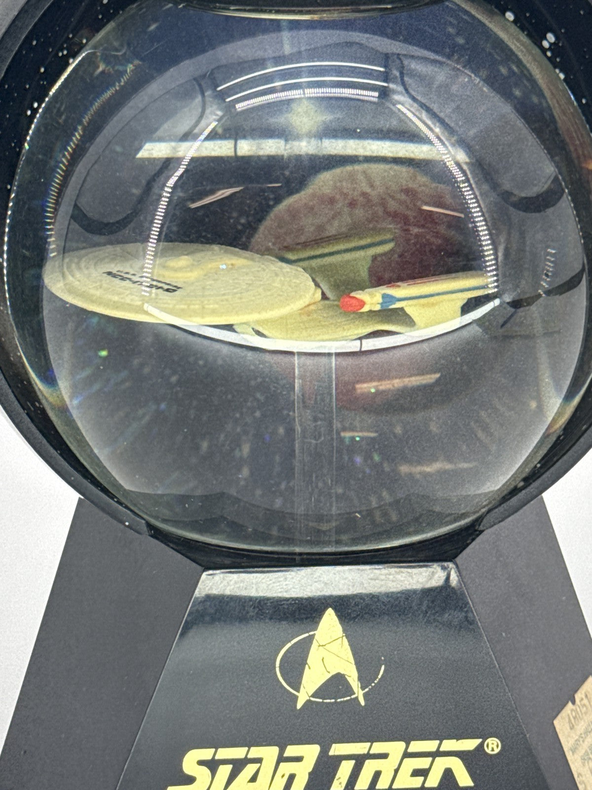1992 Hallmark Star Trek USS Enterprise NCC-1701 Lighted Star Globe Vintage