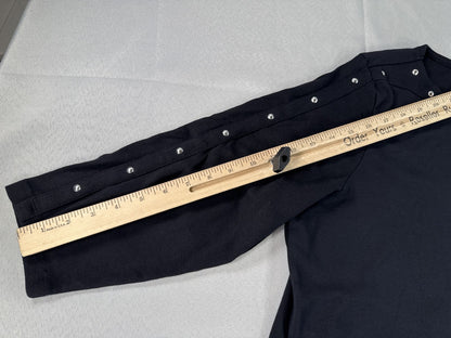 Black Long Sleeve Top 0X with Snap Button Detail Wear Trendy Fashion