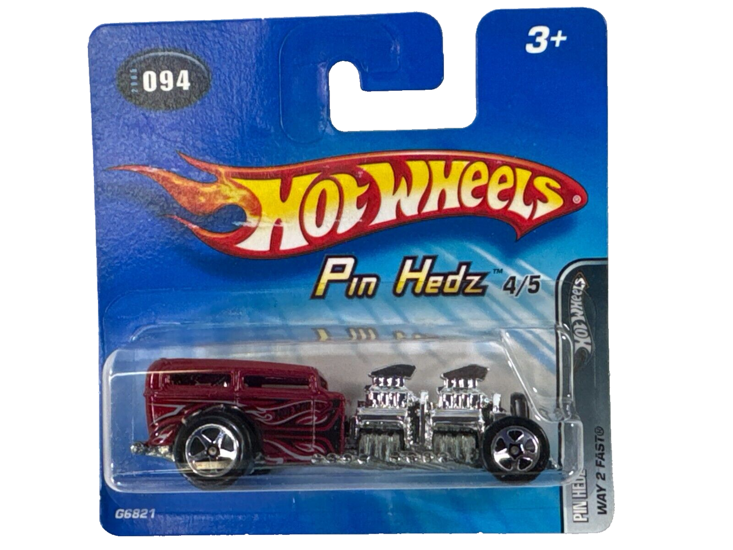 Hot Wheels Pin Hedz Series Lot 6 Cars Complete Set Blue Cards w/ ’59 Cadillac
