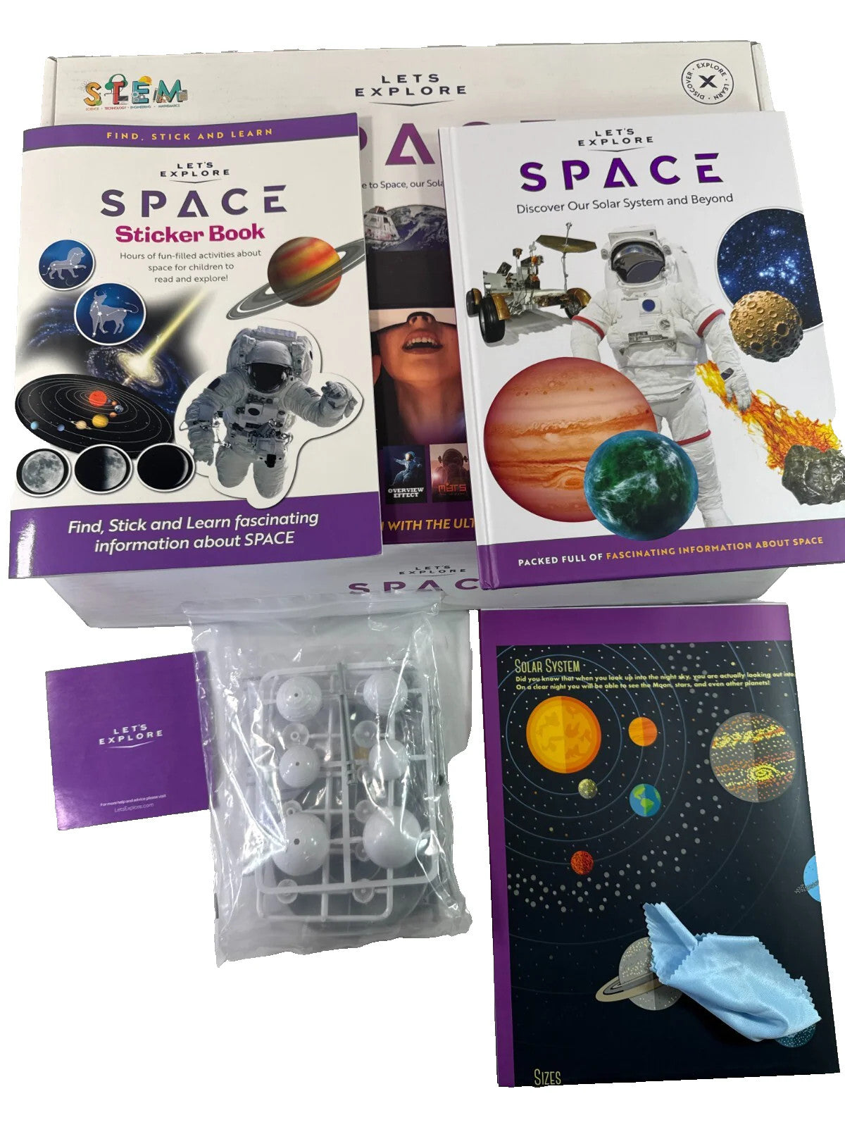 Let's Explore VR Headset Space STEM Kit Books Cube Model