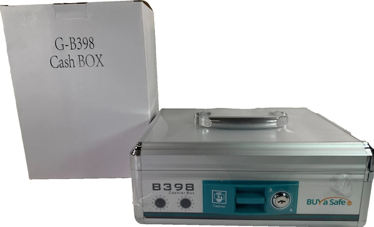 NEW Buy a Safe B398 Aluminum Cashier Box Lockable Cash Drawer NIB w/ Keys 2600