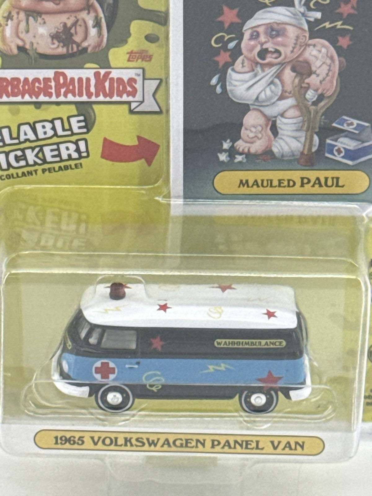 Greenlight Garbage Pail Kids Mauled Paul 1965 VW Panel Van 1:64 S3 Sticker