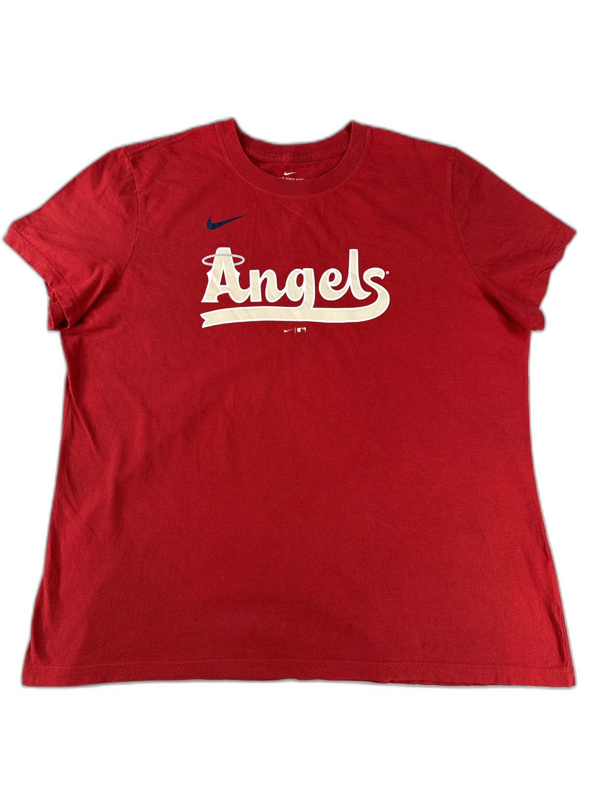 Nike Angels Sports Graphic Tee XL Red Cotton Short Sleeve Crewneck All Y2K