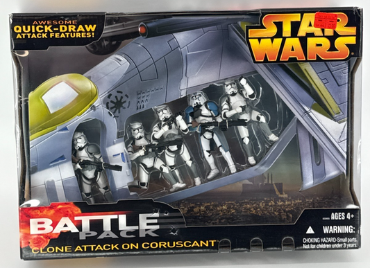 Star Wars Battle Pack Clone Attack Coruscant 2005 Clone Troopers Sealed 4361