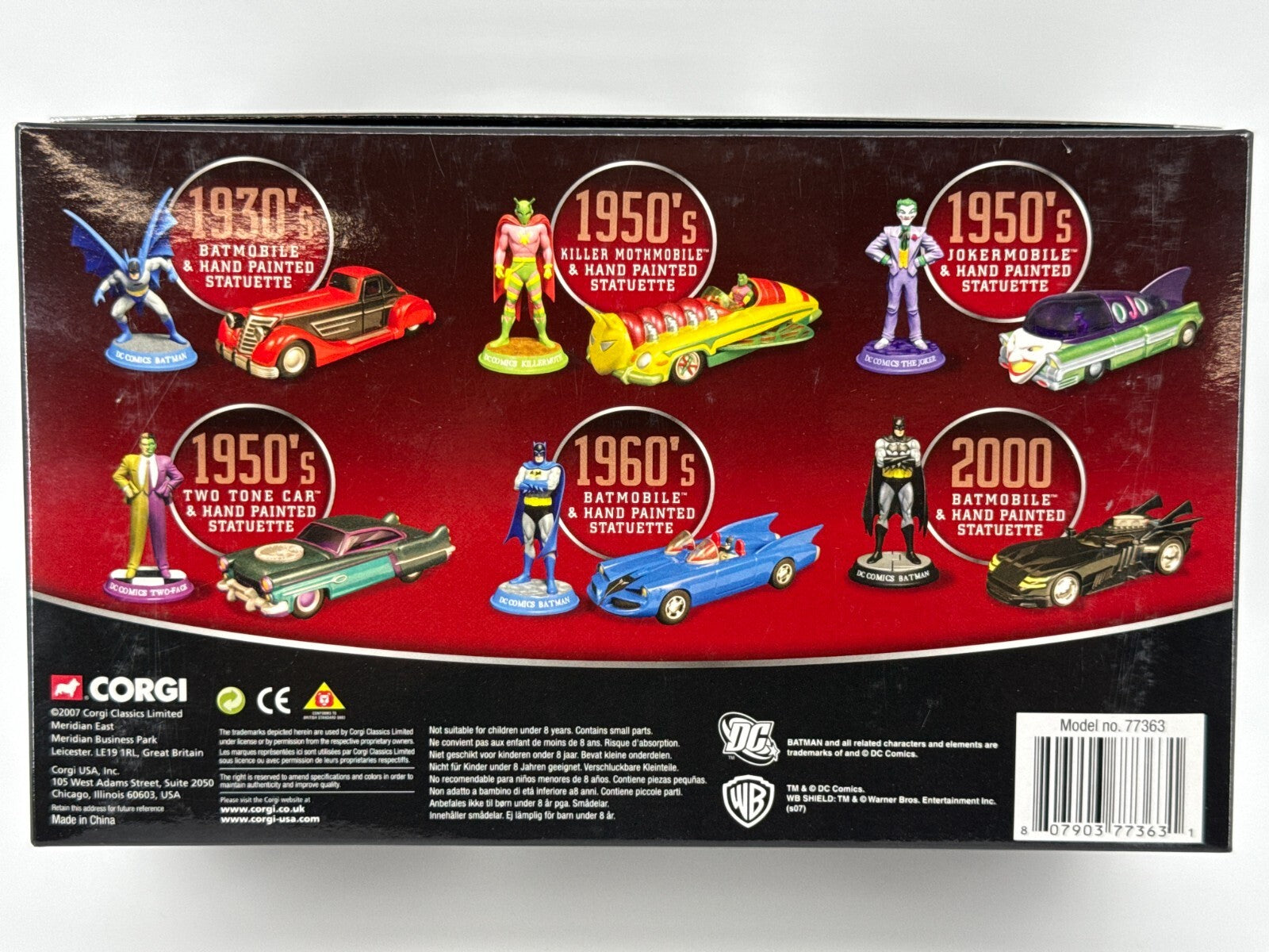 Corgi DC Batman Chassis Art 1950 Two Tone Car & Two-Face Statue Ltd Ed 1:43 NEW