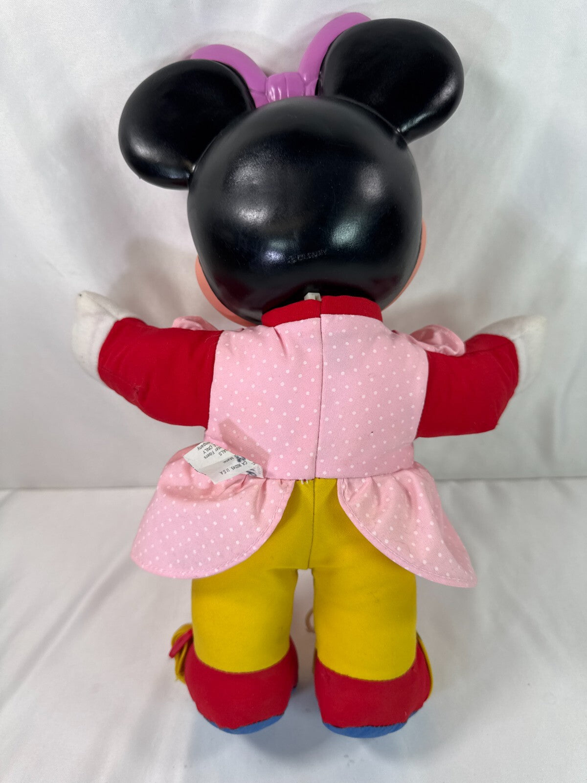 Mattel 1989 Mickey Minnie Learn to Dress Me Dolls 15" Plush Set Rubber Face Vtg