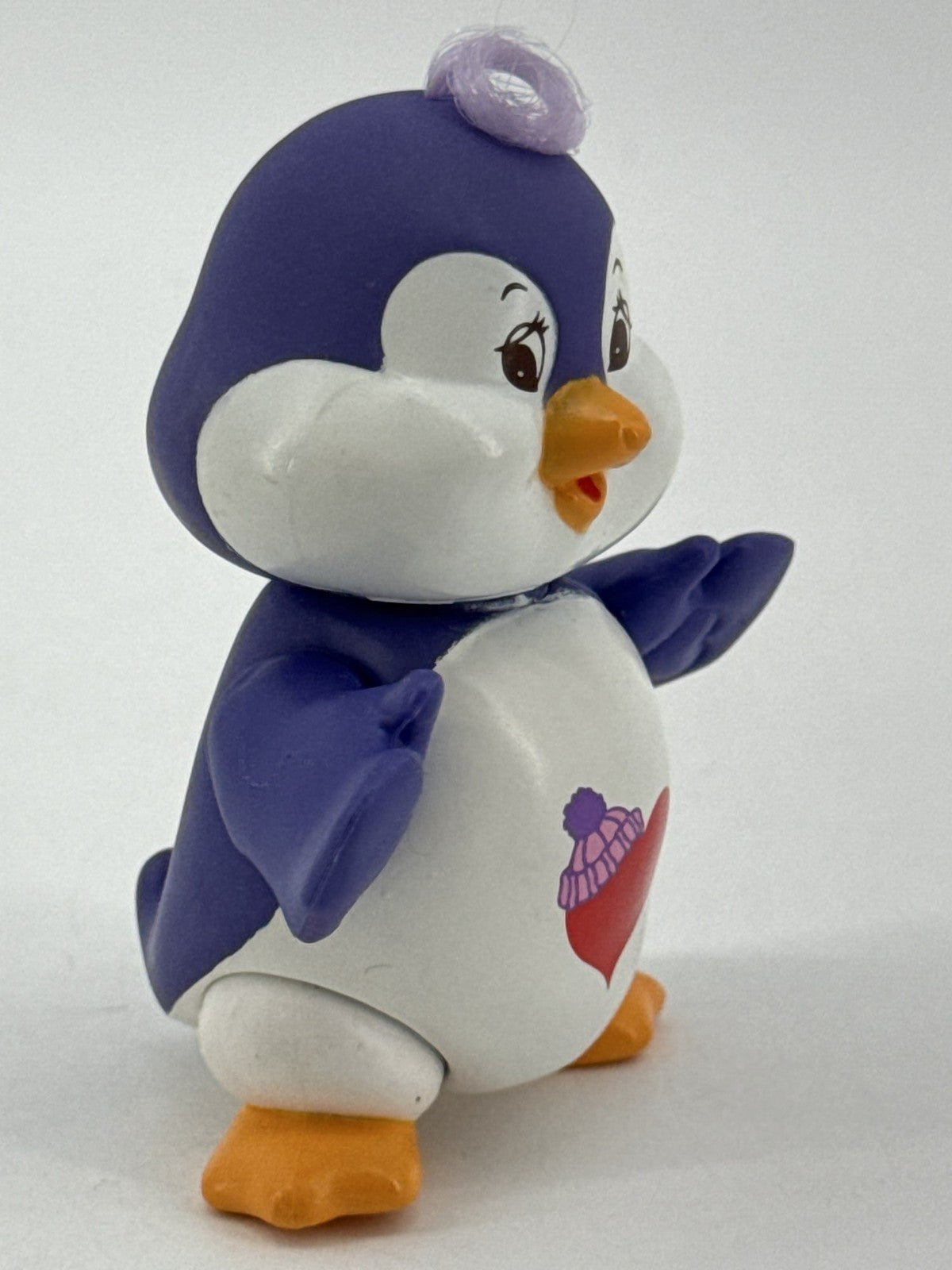 1985 Care Bears Cousins Cozy Heart Penguin PVC Toy Purple