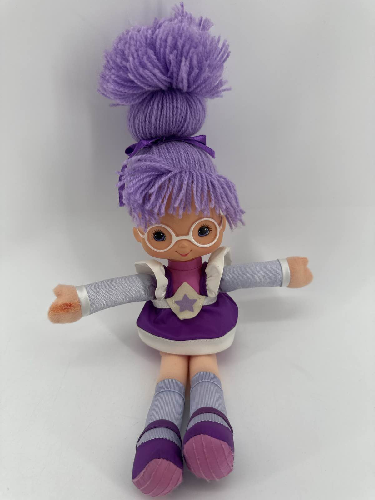 1983 Rainbow Brite Shy Violet 18" Doll Hallmark Plush Purple Yarn Hair