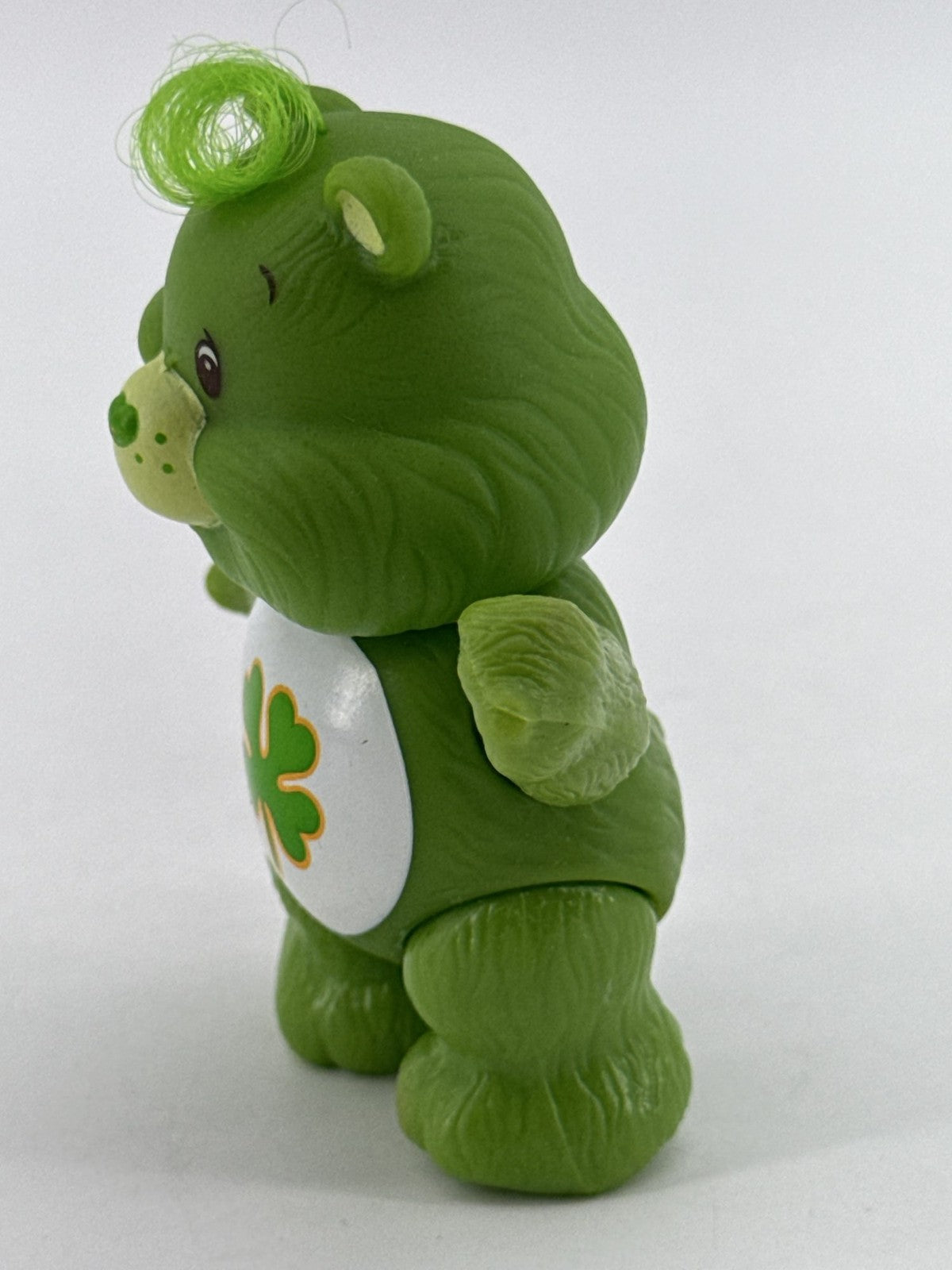 1983 Kenner Care Bears Good Luck Bear 3.5" Poseable PVC Green Shamrock