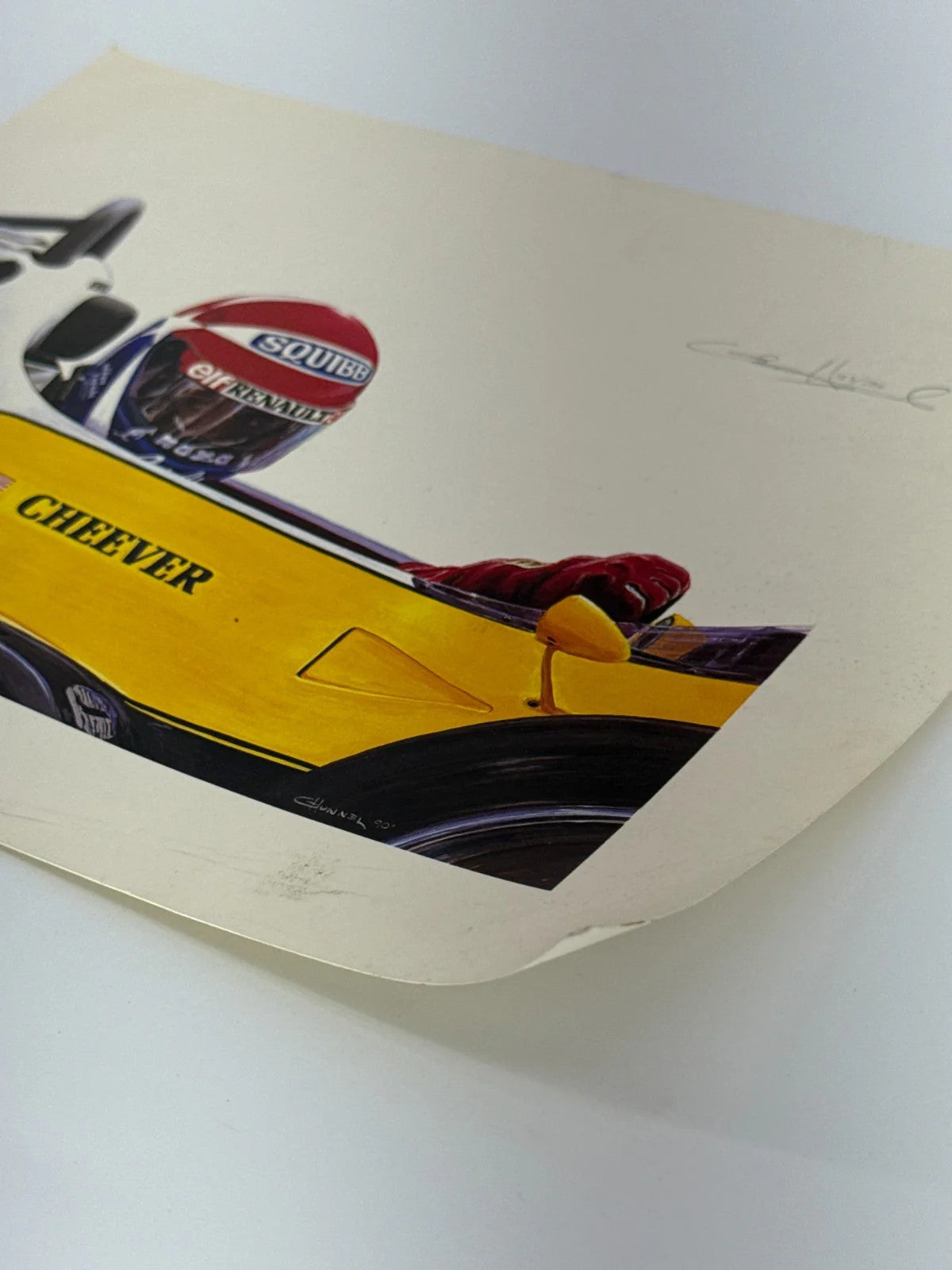 Cheever F1 Print Cademartori Signed 123 500 Renault Vintage Racing Art USA NWT