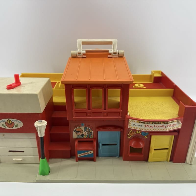1973 Fisher Price Little People Village Fire House Post Office