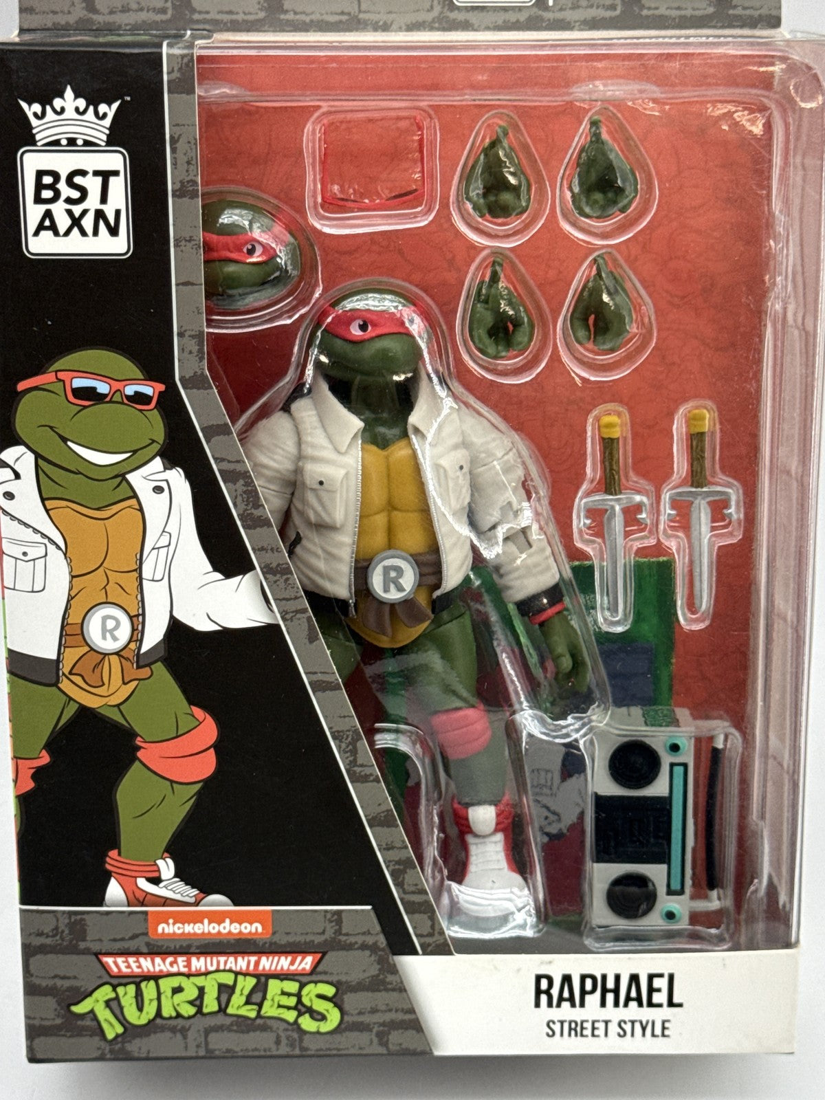 BST AXN Teenage Mutant Ninja Turtles Raphael Action Figure Green Points SET