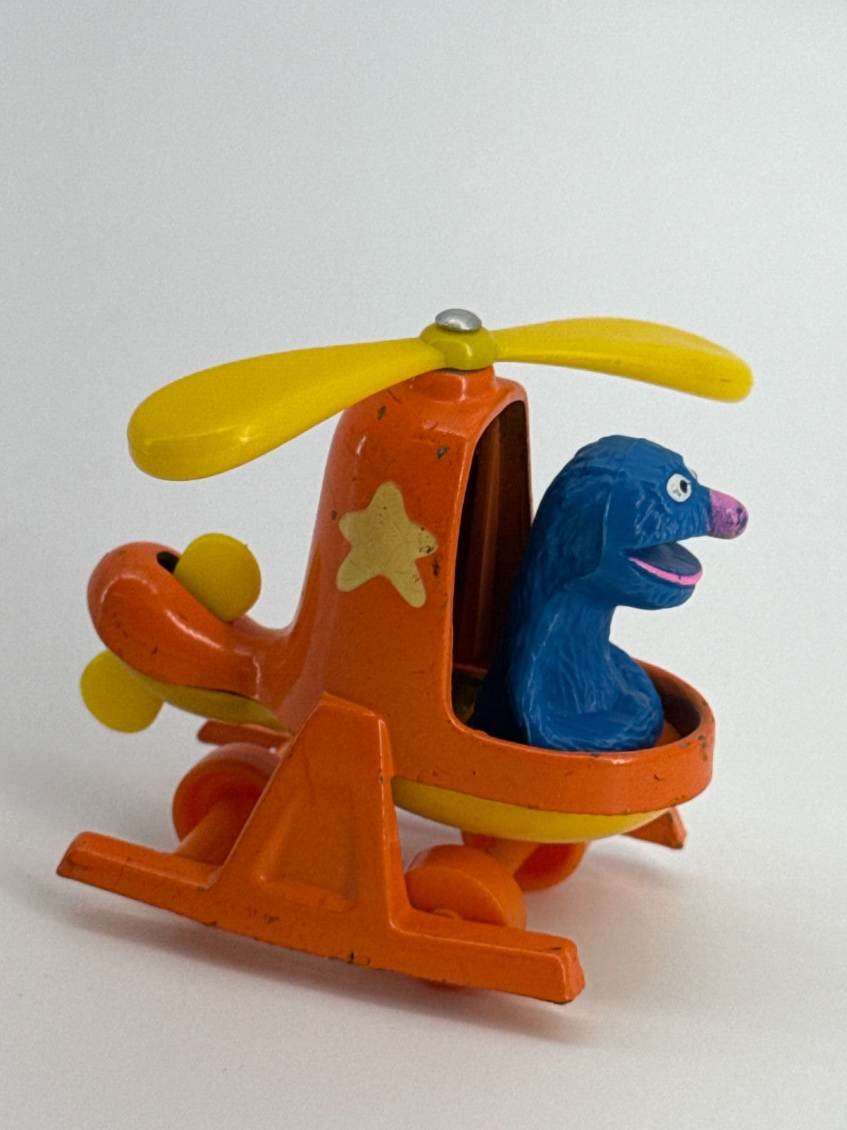 VTG 1970s Hasbro Sesame Street Grover Helicopter Toy Muppets Inc Hong Kong Rare
