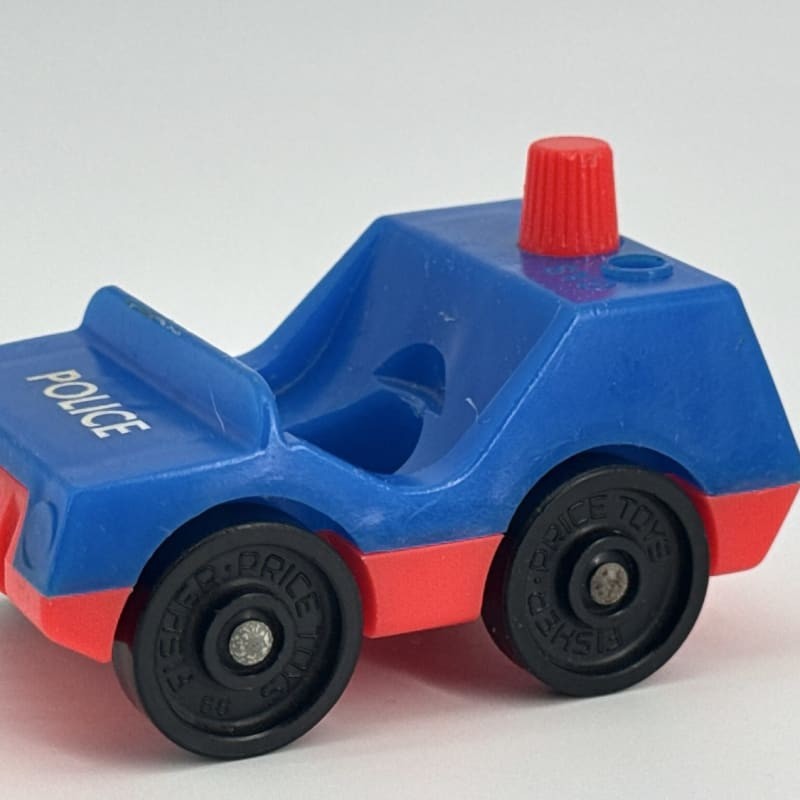 Fisher Price Little People Blue Red Police Car Toy Vehicle