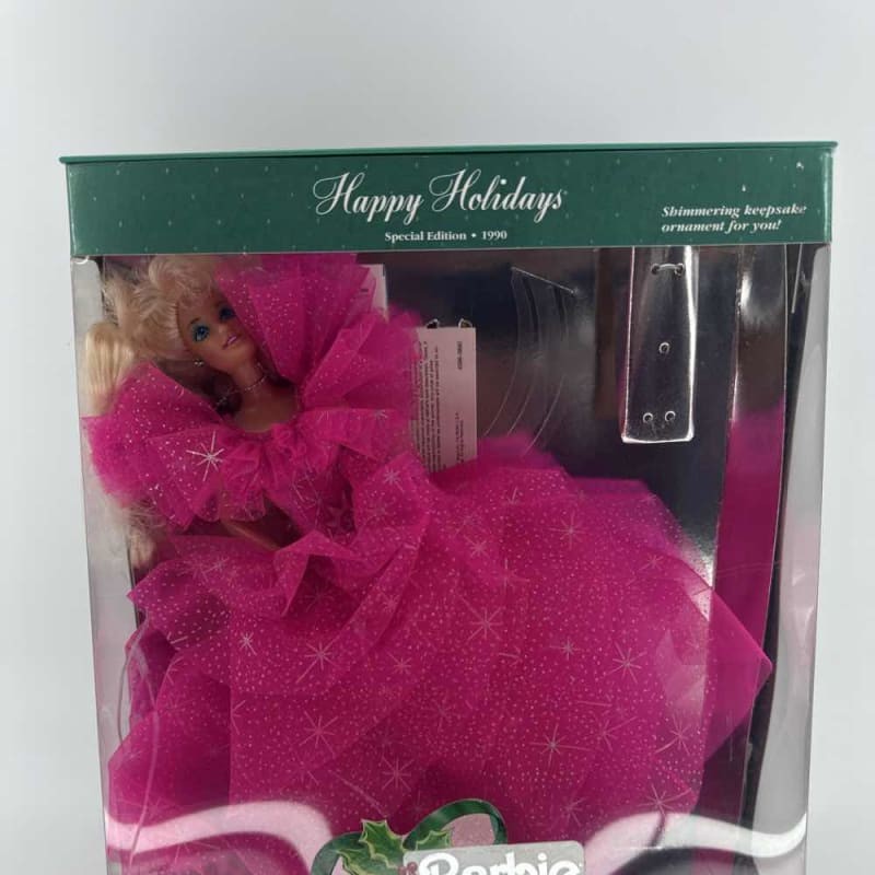 1990 Barbie Holiday Special Edition Doll Pink Dress Mattel Ornament