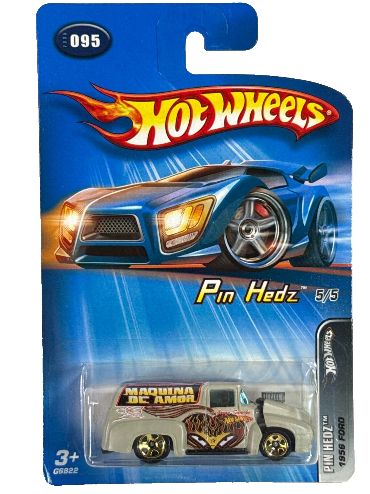 Hot Wheels Pin Hedz Series Lot 6 Cars Complete Set Blue Cards w/ ’59 Cadillac