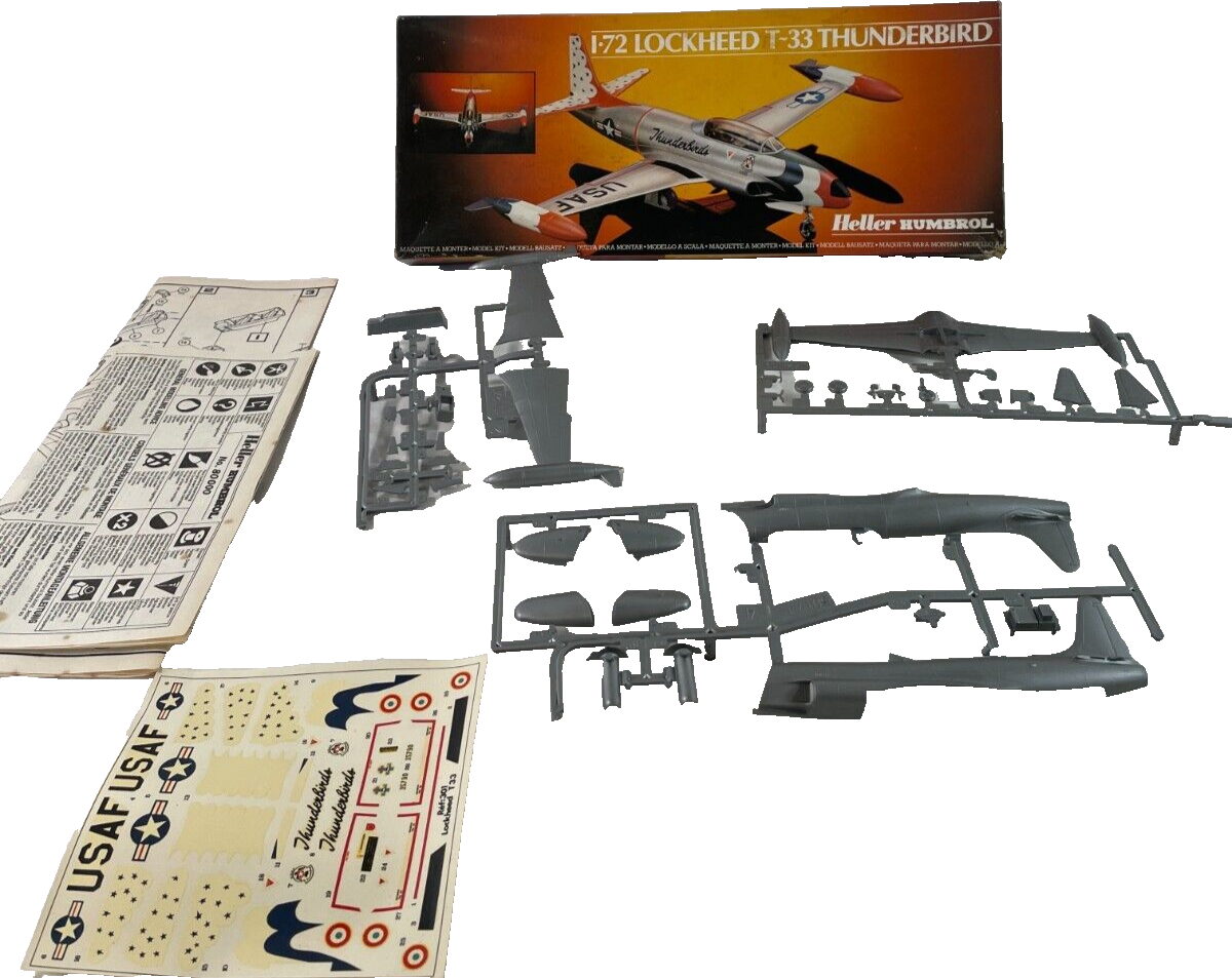 Heller Humbrol Lockheed T-33 Thunderbird 1/72 USAF Jet Trainer Model Kit 80360