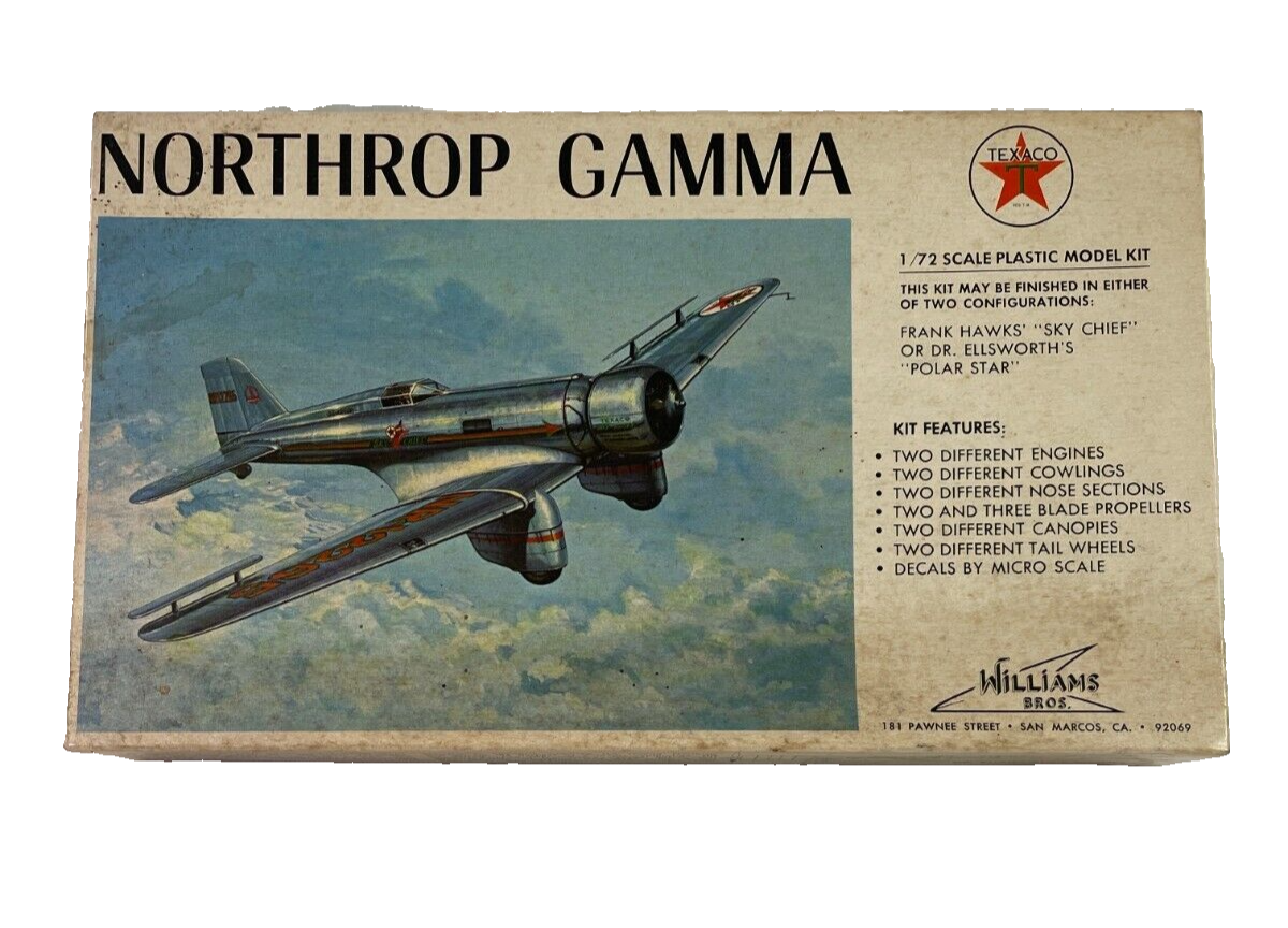Vintage Williams Bros. Northrop Gamma 1:72 Scale Model Kit – Sky Chief/Polar Sta