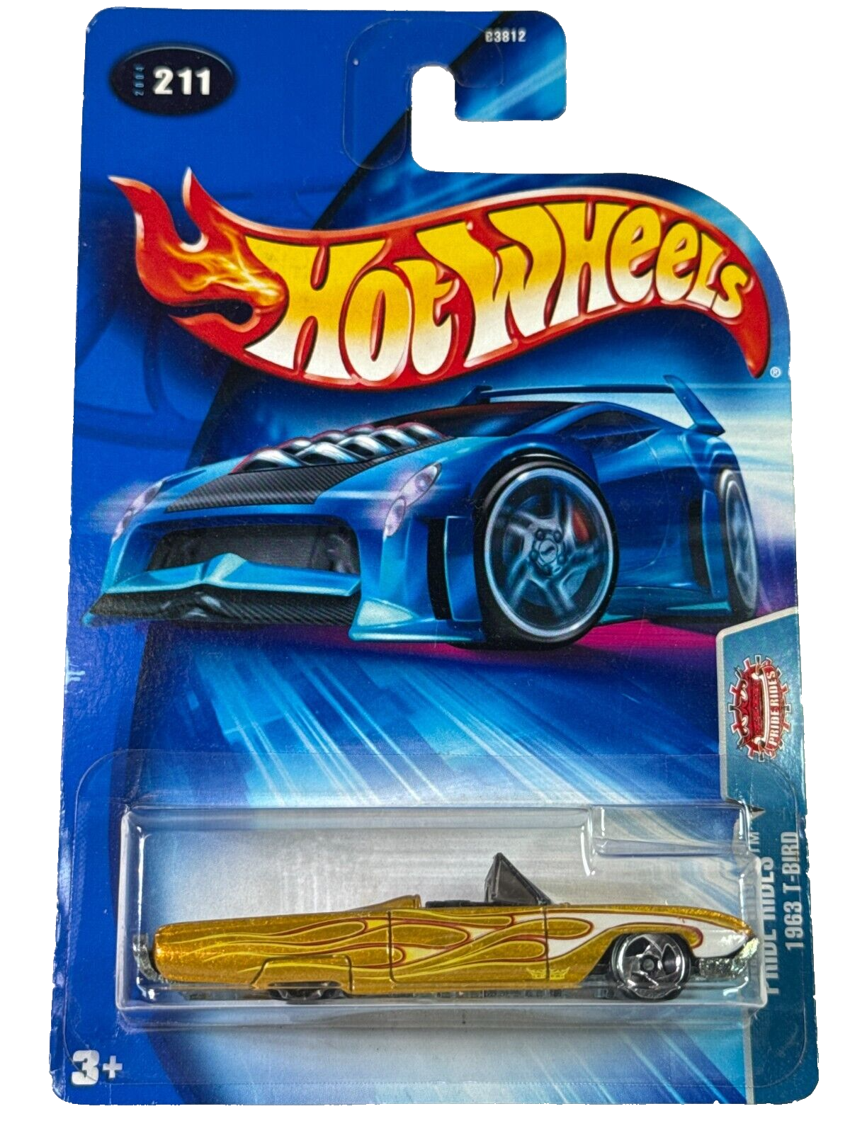 🔥 Hot Wheels 2004 Pride Rides #211 T-Bird Gold Flames Convertible MINT Sealed