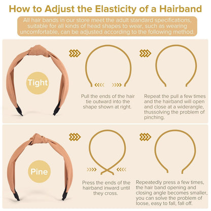 6PCS Knotted Headbands Women Girls Wide Hair Bands Solid Colors Turban Twist