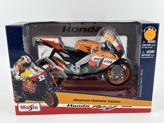Maisto 1:18 Honda RC212V Repsol Dani Pedrosa 2008 Diecast MotoGP Bike 31162