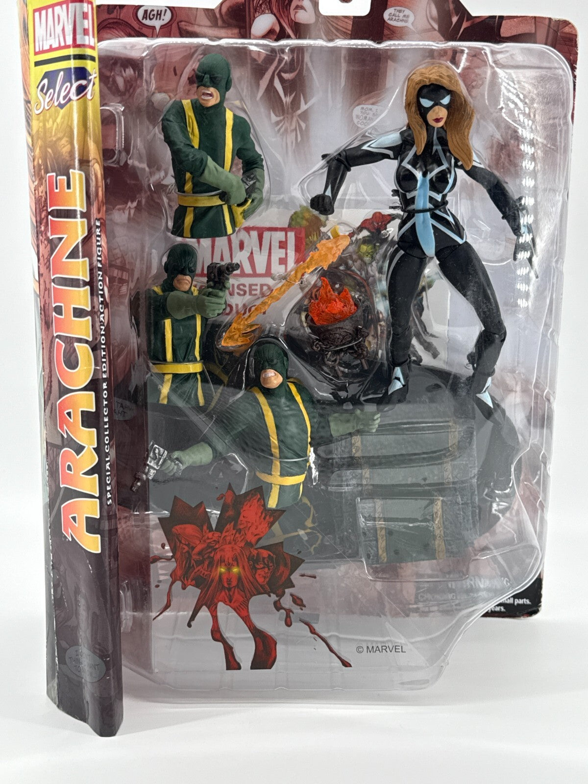 Marvel Select Arachne Spider-Woman Action Figure Diamond 2006 w/ Hydra Base