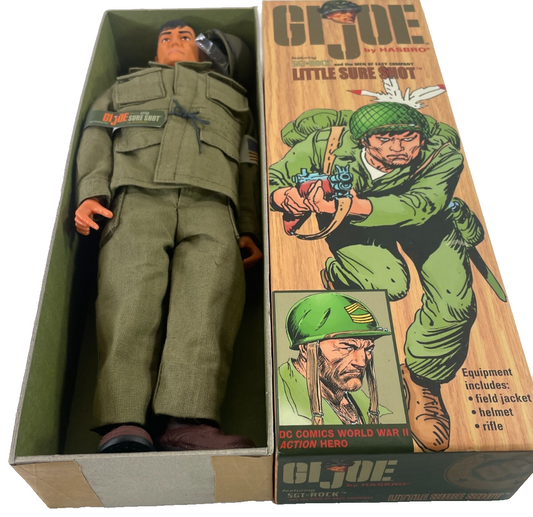 Hasbro G.I. Joe Sgt Rock Little Sure Shot 12" Figure DC Comics Boxed 2000s Rare