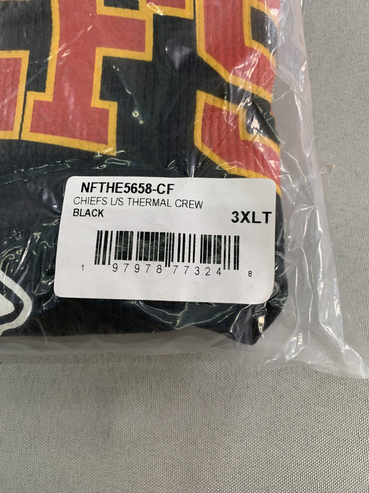 Kansas City Chiefs Shirt Mens 3XLT Black NFL Football Thermal Long Sleeve