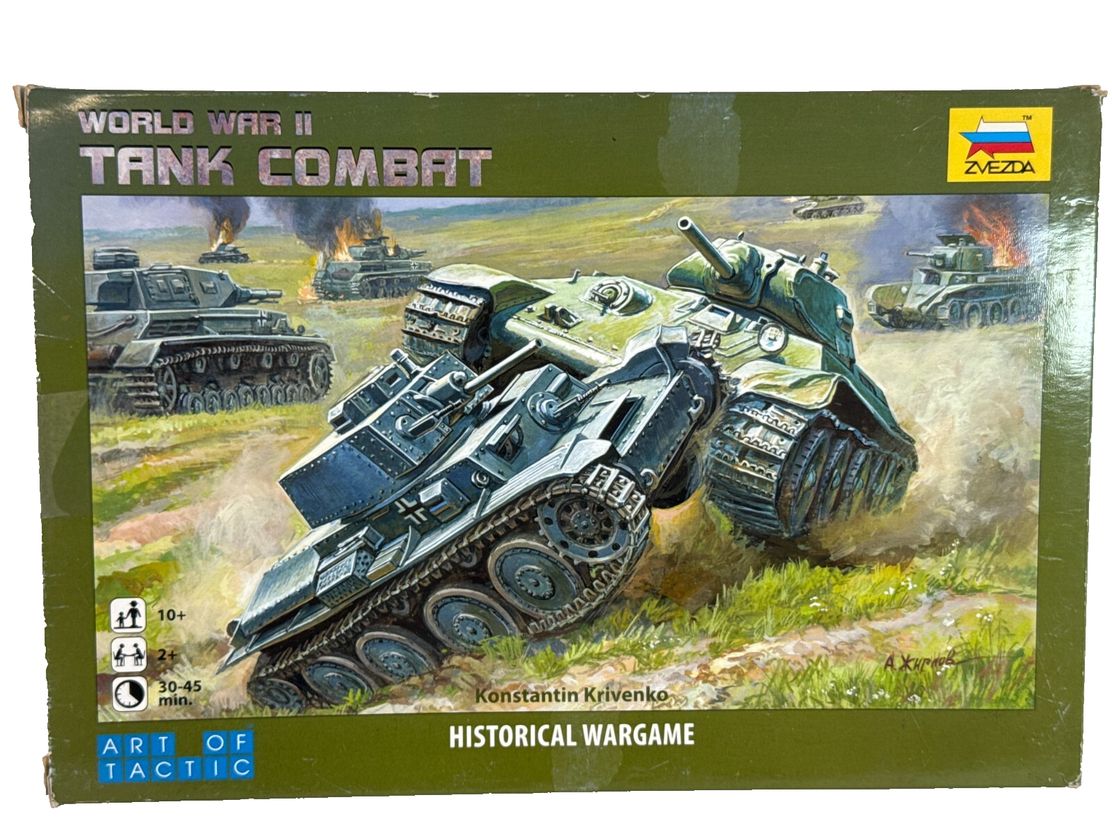 Zvezda WWII Tank Combat Historical Wargame Art of Tactic Open Box Complete Nice