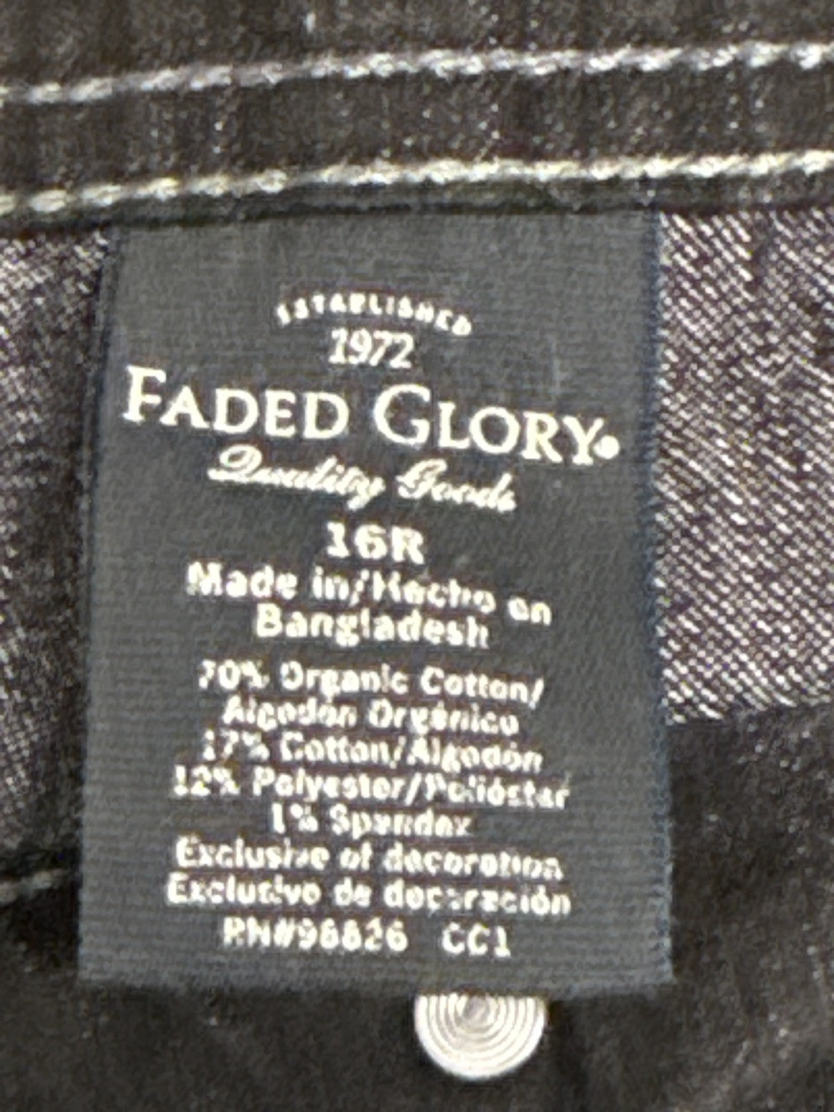 Faded Glory Flared Jeans Mens 16R Black Denim Bell Bottom High Rise Vintage