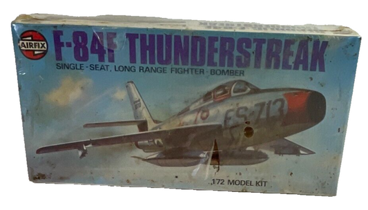 1975 Airfix Republic F-84F Thunderstreak Model Kit 1/72 Scale Factory Sealed Vtg